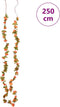 Kerstslingers met bloemen 6 st 250 cm oranje