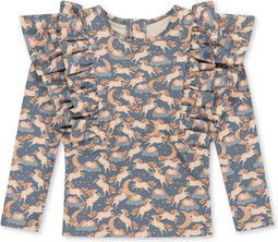 Konges Sløjd Manuca frill zwem shirt kind - Unicorn blue