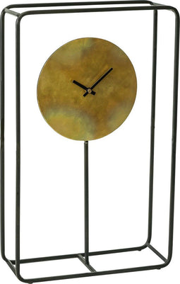 PTMD Lennox metalen klok rechthoek hoog maat in cm: 30 x 12 x 49 - Goud