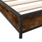 vidaXL - Bedframe - bewerkt - hout - en - metaal - gerookt - eikenkleurig - 90x190 - cm