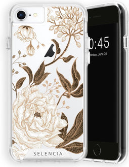 Selencia Hoesje Geschikt voor iPhone SE (2022) / SE (2020) / 8 / 7 / 6s / 6 Hoesje - Selencia Zarya Fashion Extra Beschermende Backcover - goud