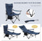 Woltu Campingstoel Set van 2 – Inklapbare Ligstoel met Voetensteun en Bekerhouder – 160 x 88,5 x 84