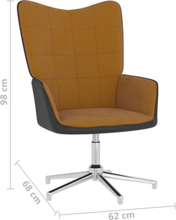 vidaXL Relaxstoel met voetenbank fluweel en PVC bruin