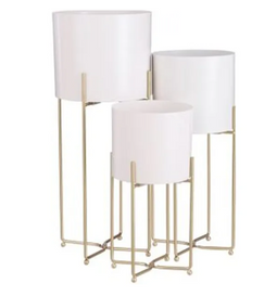 Edelman Piedestal Bloempot - 58 cm - Wit - Voor Binnen