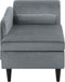 LUIRO - Chaise longue - Lichtgrijs - Rechterzijde - Fluweel
