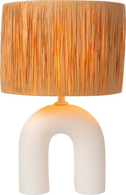 Lucide RONDA - Tafellamp - 1xE27 - Porselein Wit - L.28 x B.28 x H.45 cm