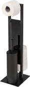 WENKO Rivalta - Toiletbutler - 3 in 1 met dichte houder zwart