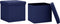 vidaXL - Opbergkrukken - inklapbaar - 2 - st - kunstlinnen - blauw