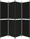 vidaXL - Kamerscherm - met - 4 - panelen - 200x200 - cm - stof - zwart