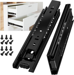 AOLISHENG A4512-10 - Kogellager ladegeleiders - 250 mm 3-vouwen volledige verlenging - Zwart
