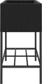 vidaXL - Plantenbakken - met - schap - 2 - st - 90x40x75 - poly - rattan - zwart