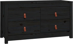 vidaXL - Dressoir - 100x40x54 - cm - massief - grenenhout - zwart