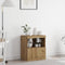 vidaXL - Dressoir - met - LED-verlichting - Artisan - Eiken - 60x37x67 - cm
