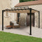 vidaXL - Prieel - met - lamellendak - 3x3 - m - stof - en - aluminium - crèmekleurig