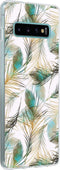 Hoesje Geschikt voor Samsung Galaxy S10 Plus Hoesje Siliconen - Design Backcover siliconen - Meerkleurig / Gold Peacock