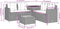 vidaXL - Tuinbank - met - tafel - en - kussens - L-vormig - poly - rattan - grijs
