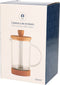 Items Cafetiere French Press koffiezetter - 600 ml - bamboe - koffiezetapparaat - voor verse koffie - 16 x 9 x 18 cm