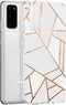 iMoshion Hoesje Geschikt voor Samsung Galaxy S20 Hoesje Siliconen - iMoshion Design hoesje - Wit / Meerkleurig / Goud / White Graphic