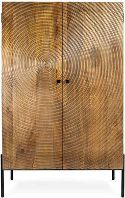 Liviza Opbergkast Ustral - Mangohout - Rond Bruin - 160 cm , 45 cm , 100 cm