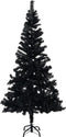 vidaXL - Kunstkerstboom - met - verlichting - en - kerstballen - 120 - cm - PVC - zwart