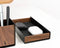 Houten bureau organizer - Pennenbak - Bureauorganisatie - Handgemaakt walnoot, vilt, kurk & staal
