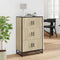 vidaXL - Hoge - kast - 68x35x106,5 - cm - bewerkt - hout - en - metaal - sonoma - eiken