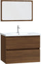 vidaXL - 2-delige - Badkamermeubelset - bewerkt - hout - bruin - eikenkleur