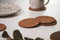 HV 6 kurk onderzetters stipjes-10x10cm
