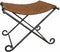 Foot-of-bed Bench DKD Home Decor Zwart Metaal Bruin Huid (53 x 45 x 44 cm)