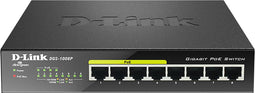 D-Link DGS-1008P - Gigabit Ethernet-switch - 8 poorten - 4 PoE+ (802.3at) - PoE-budget 68W