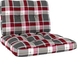 vidaXL - Palletkussens - 2 - st - ruitpatroon - stof - rood