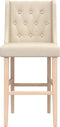 vidaXL - Barstoelen - 2 - st - massief - rubberhout - en - stof