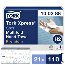 Tork - Handdoek h2 premium 2laags 212x340mm 100288