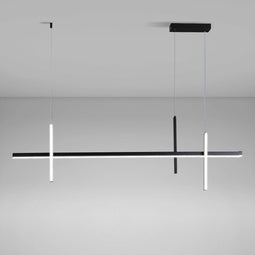 100cm zwarte dimbare lineaire hanglamp met afstandsbediening, in hoogte verstelbaar