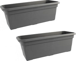 Bloembak | Balkonbak | 80x16,9x13,8cm ANTRACIET ( Set van 2 stuks )