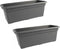 Bloembak | Balkonbak | 80x16,9x13,8cm ANTRACIET ( Set van 2 stuks )