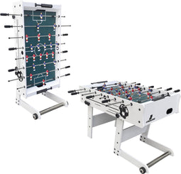 Cougar Scorpion Kick Voetbaltafel Opklapbaar in wit- Tafelvoetbal tafel incl. 2 ballen en scoreteller - Indoor voetbal tafel van 126x61x80cm