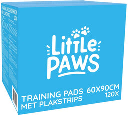 Little Paws 120 Puppy Training Pads 60 x 90 cm - met Plakstrip - Zindelijkheidstraining Hond - Hondentoilet - Plasmatjes hond - Extra Groot XL