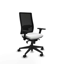 Piqueras y Crespo 3D066N0 - Bureaustoel - Verstelbare hoogte met armleuning en hoofdsteun - Wit