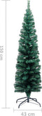 vidaXL - Kunstkerstboom - met - standaard - smal - 150 - cm - PVC - groen