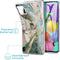 iMoshion Hoesje Geschikt voor Samsung Galaxy A51 Hoesje Siliconen - iMoshion Design hoesje - Wit / Zwart / Shattered Beige Marble