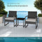 tectake® Tuinset Granada - Wicker Zitgroep - 2 Loungestoelen met Bijzettafel - Zwart