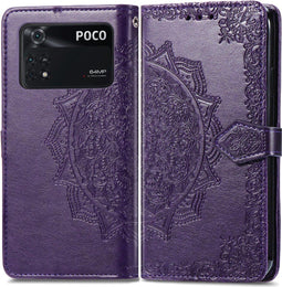 iMoshion Hoesje Geschikt voor Xiaomi Poco M4 Pro 5G Hoesje Met Pasjeshouder - iMoshion Mandala Bookcase - Paars