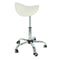 Alora zadelkruk - Tabouret – Wit/Chrome - kruk – kapperskruk