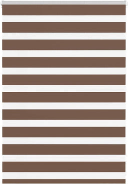 vidaXL - Zebra - rolgordijn - 115x100 - cm - stofbreedte - 110,9cm - polyester - bruin