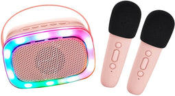 Lalarma Karaoke set - Bluetooth 2 microfoons en luidspreker - Pink