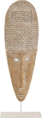 J-Line decoratie Masker Op Voet - polyresin - wit/naturel