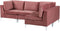 EVJA - Hoekbank 4-zits - Roze - Linkerzijde - Fluweel