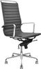 Feel Furniture - Luxe design bureaustoel van 100% rundleer - Hoge rugleuning - Donker grijs