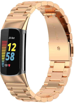 imoshion Fitbit Charge 6/5 - Stalen bandje met vlindersluiting - Rosé goud